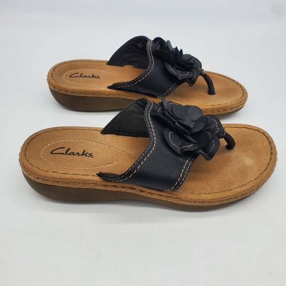 Clarks Shoes Womens 8M Brynn Style  Comfort Insole Leather Thong Sandals - Picture 9 of 9